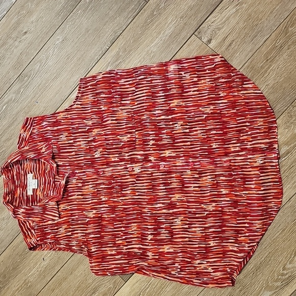 Liz Claiborne Red and White Patterned Sleeveless Top - Picture 10 of 10